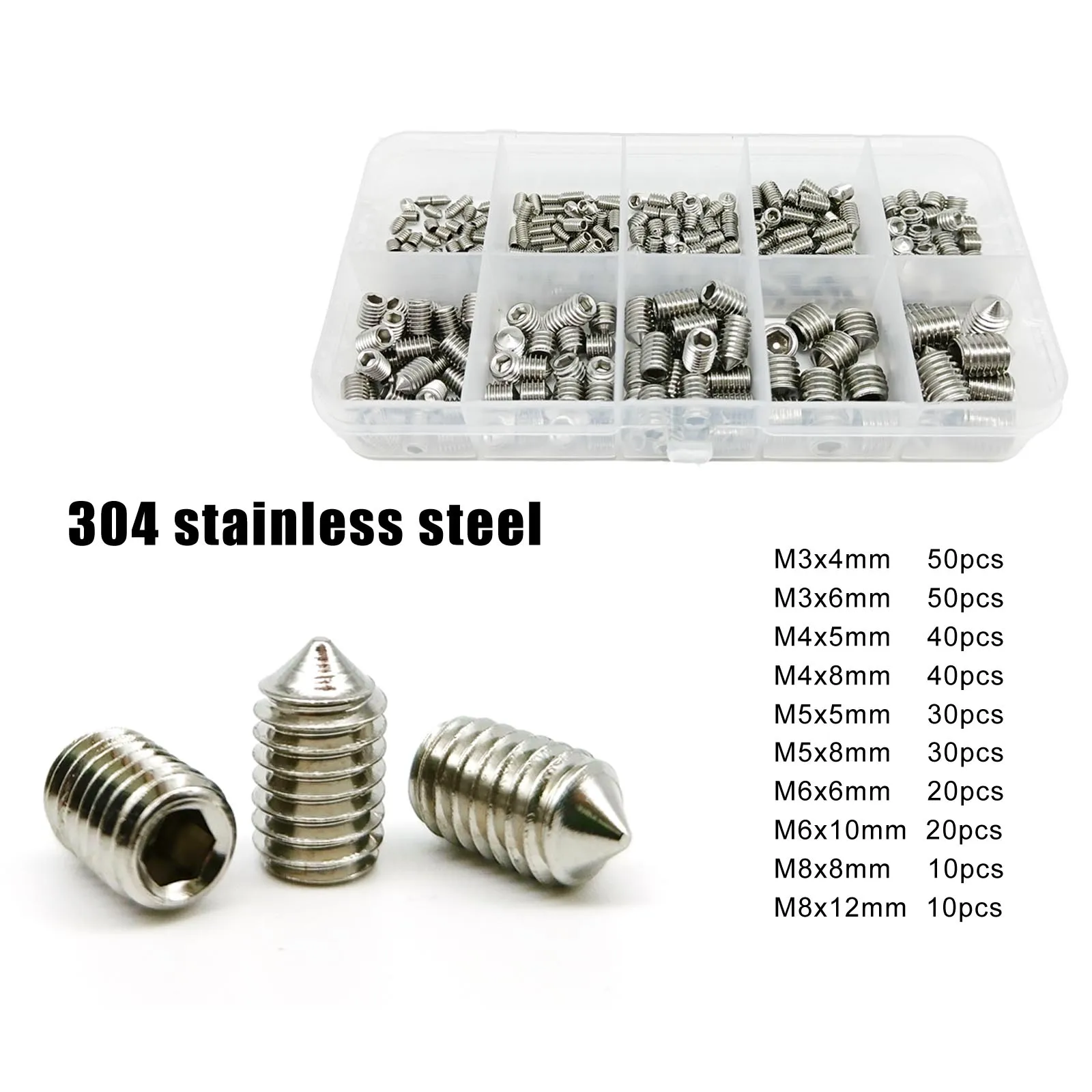 Набор винтов Michastu с шестигранной головкой из нержавеющей стали размер M3 * 6 для