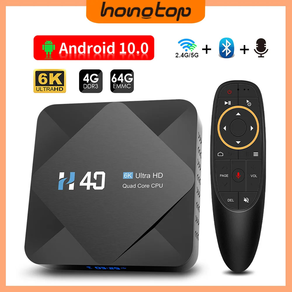 ТВ-приставка H40 Android 10.0 голосовой помощник 6K 3D Wifi 2 4G и 5 8G 4 Гб ОЗУ 32 64 ГБ android очень