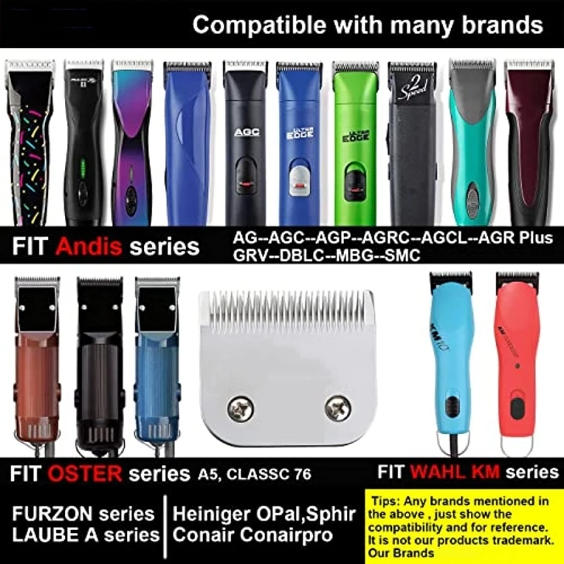 3F 4F 5F 7F 9# 10# 30# 40# 50# Professional Pet Clipper Blade A5 Blade Fit Most Andis Oster Clippers Pet Clippers Ceramic Blade images - 6