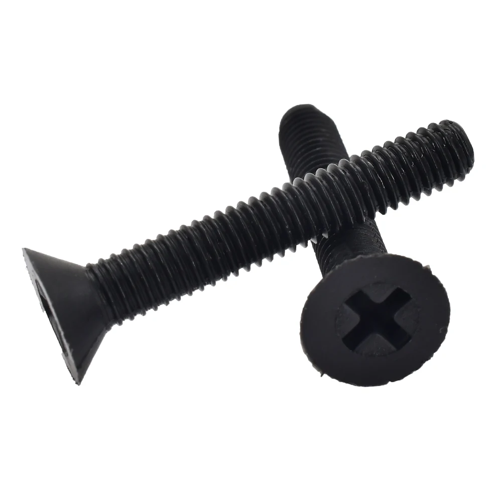 Черные нейлоновые крестовые винты M2 ~ M5 с потайной головкой подходящие для
