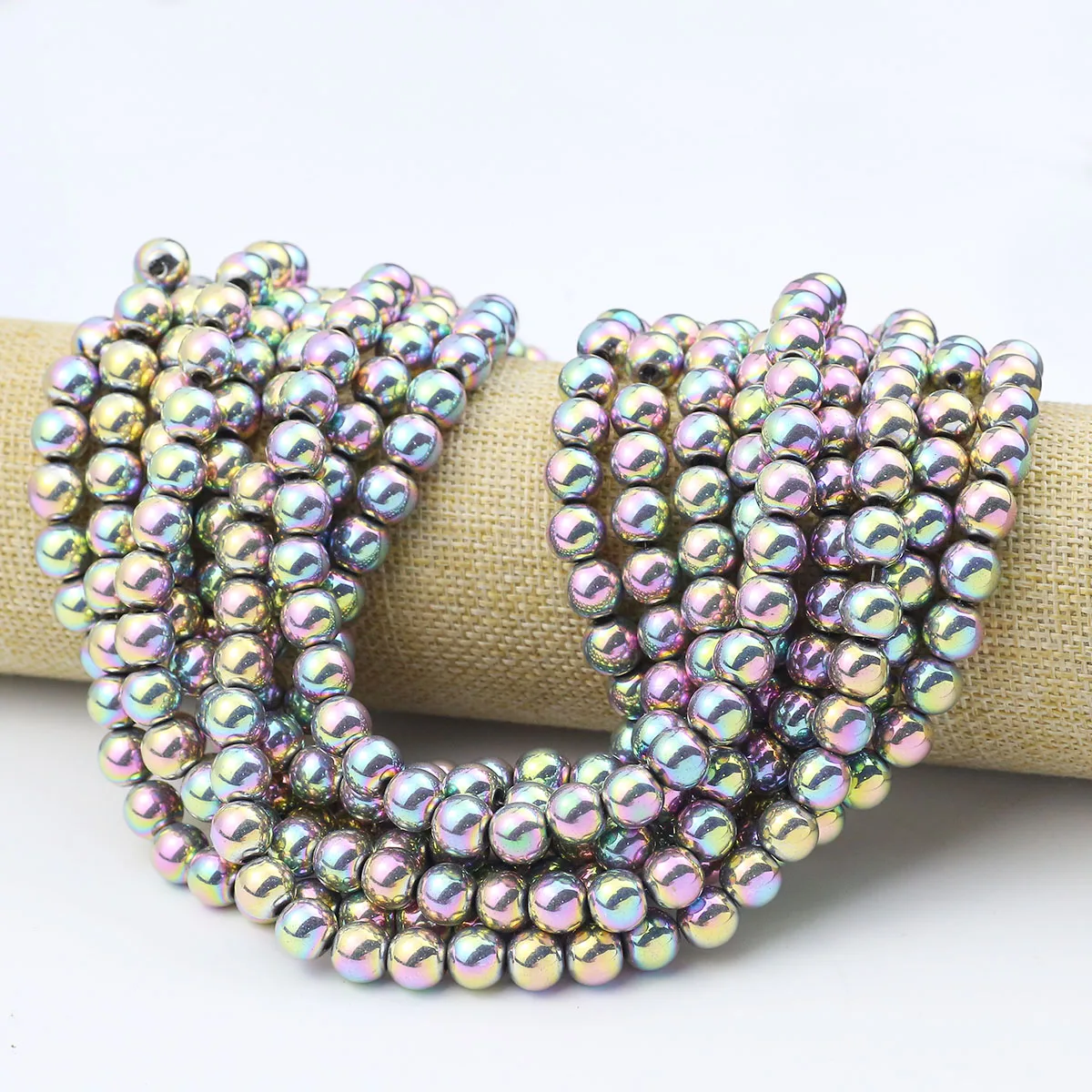 Гладкие круглые красочные гематитовые каменные свободные бусины 2/3/4/6/8/10 мм для