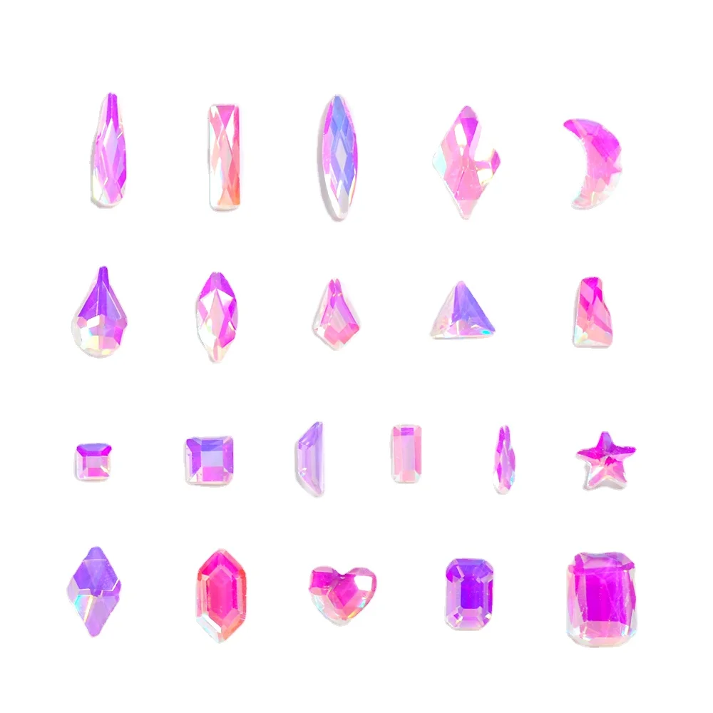 

100Pcs Nail Sequins Mocha Moonlight White Color Nail Bling Charms 3D Glass Nail Accessories For DIY Nail Art Decorations