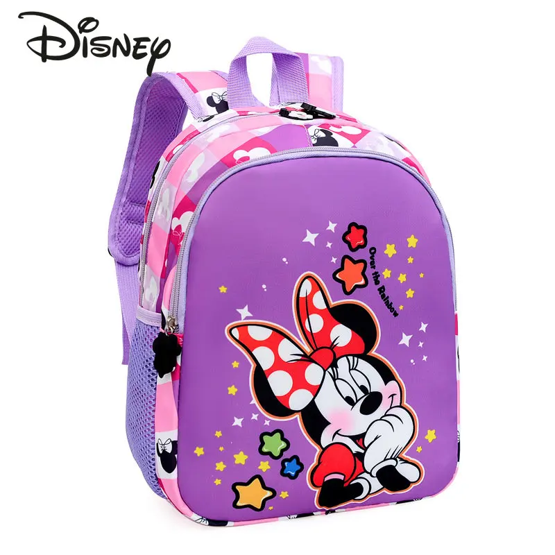 Disney Minnie New Girls' Backpack Fashionable High Quality Student Backpack Cartoon Leisure Multi Functional Student Backpack