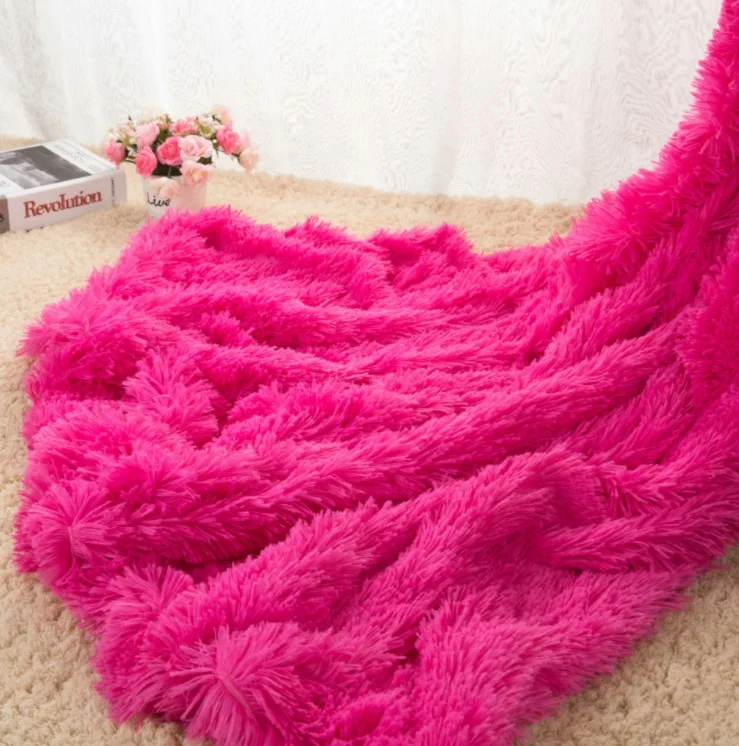 

Home Super Soft Long Shaggy Fuzzy Fur Faux Fur Warm Elegant Cozy With Fluffy Sherpa Throw Blanket 130CM*160CM 160CM*200CM