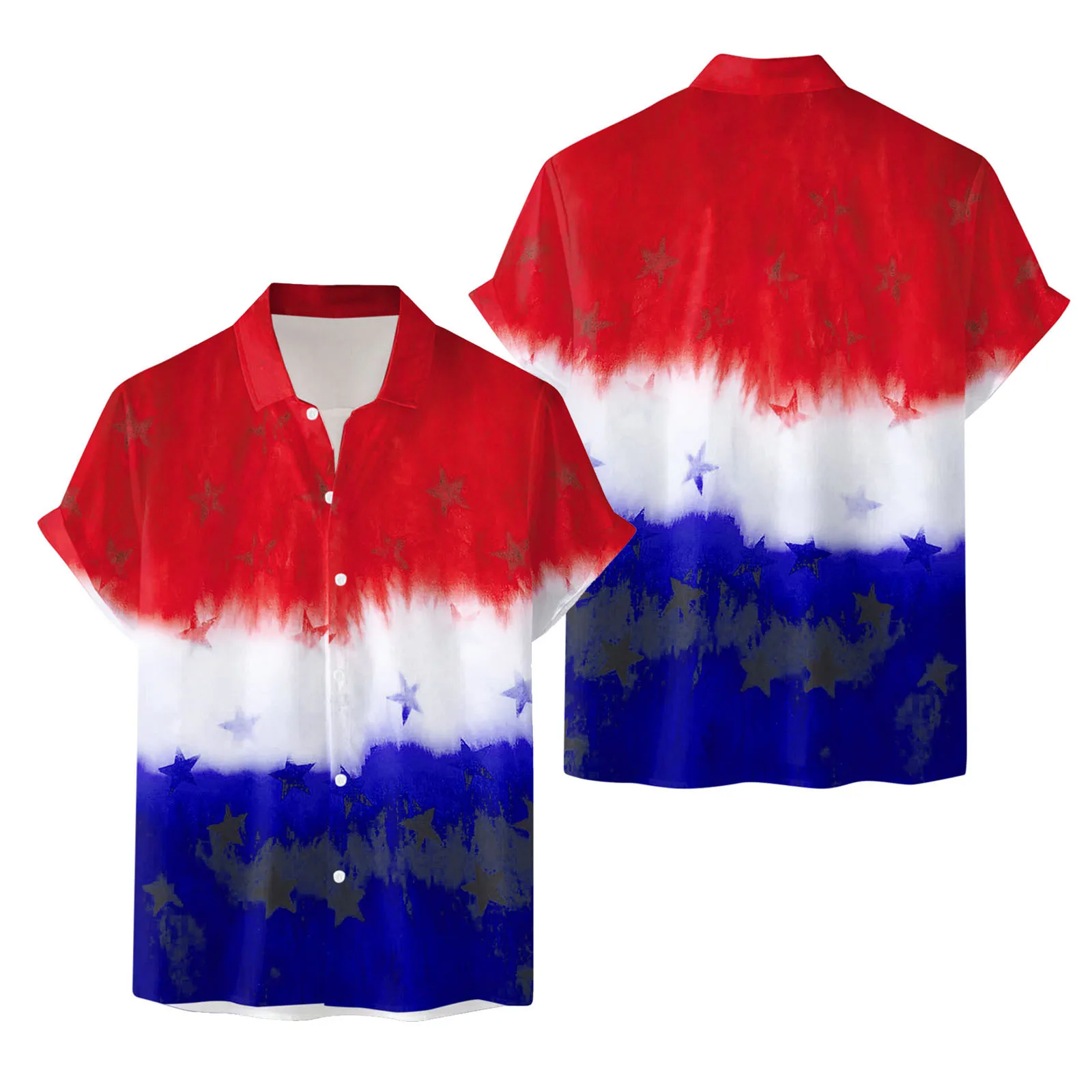 

Men Short Sleeve Spring Summer Casual Printed Shirts Fashion Top Blouse Shirts Men Big And Tall Shirts