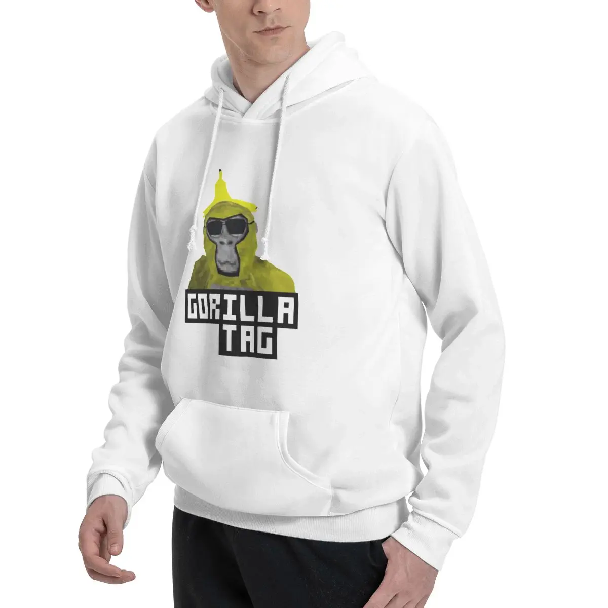 Gorilla Tag Monkey Banana Peel Monke PFP Maker от POLKART Толстовки Мужская модная теплая толстовка с