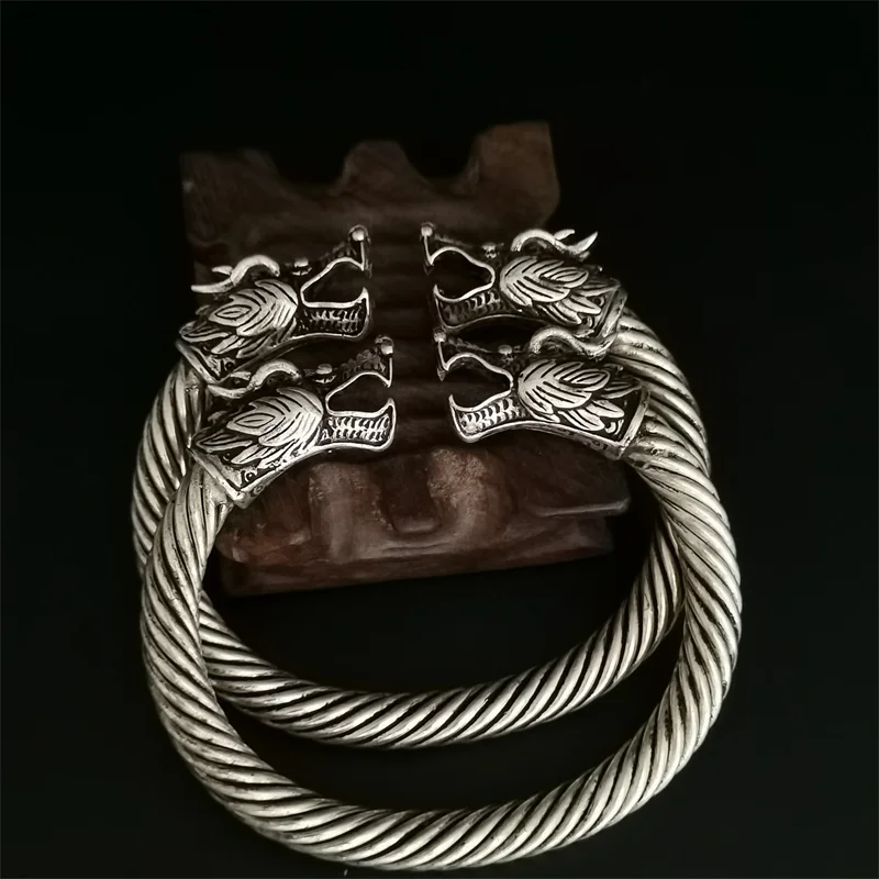 

Браслет с головой дракона Mai Chuang, инкрустированный тибетским серебром, модные браслеты, индивидуальные очаровательные ювелирные изделия, и...