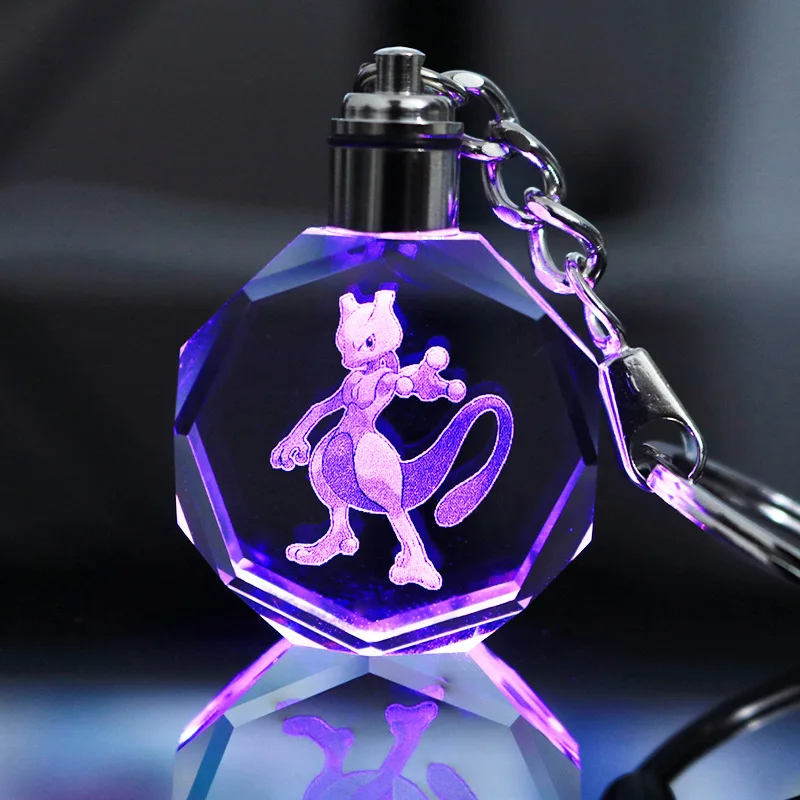 

Anime Pokemon Pikachu Colorful Light Colors Change Crystal Lamp Charizard Mewtwo Action Figure Keychain Lamp Toys for Kids Gifts