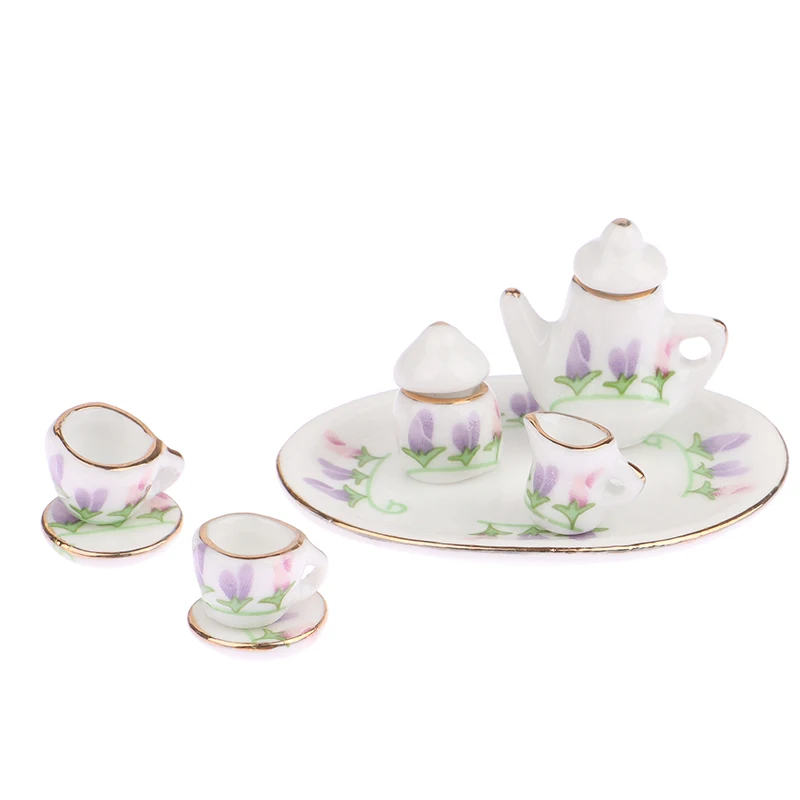 

Кухонная посуда, кукольный домик, детские игрушки «сделай сам», масштаб 1:12, набор моделей миниатюрных фарфоровых чайных чашек