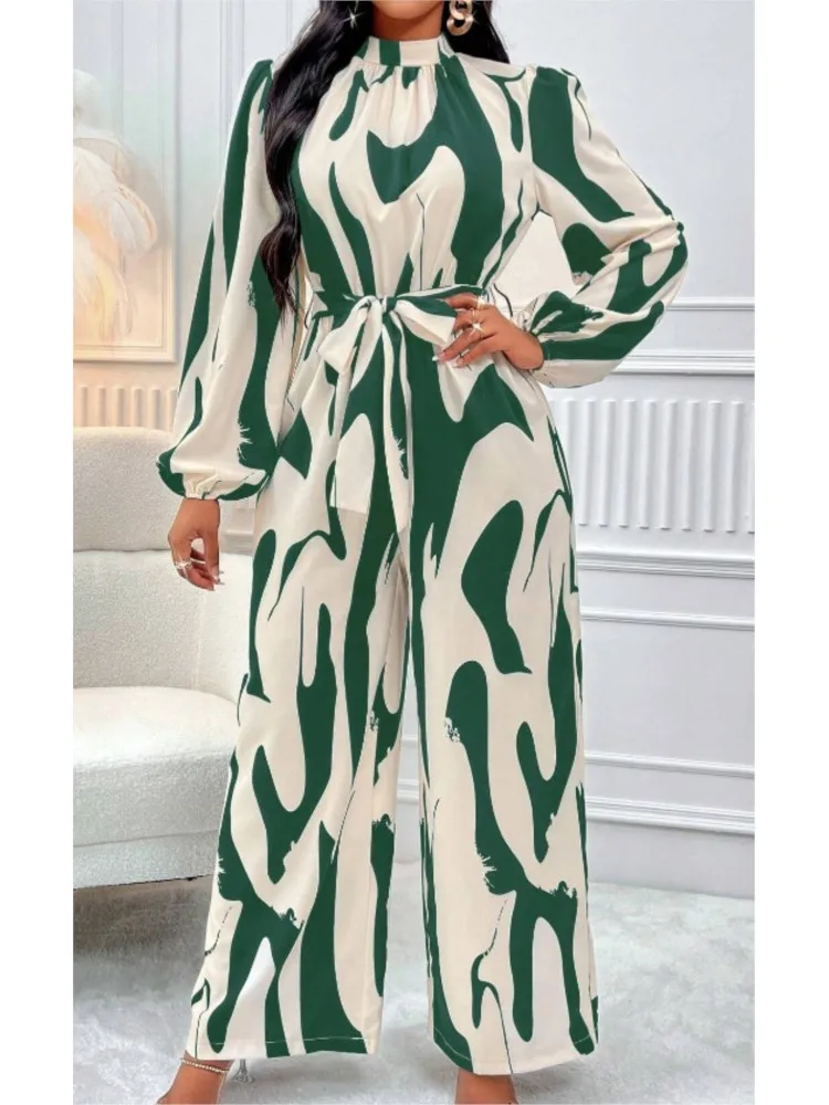 Осенний женский новый модный комбинезон с длинными рукавами и принтом летучая