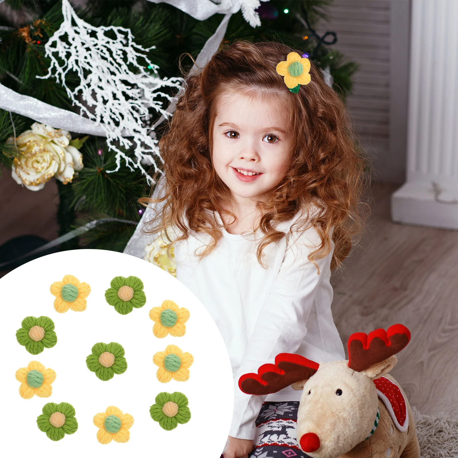 

10Pcs Manual Flower Ornament Lovely DIY Brooch Flower Headdress Accessories