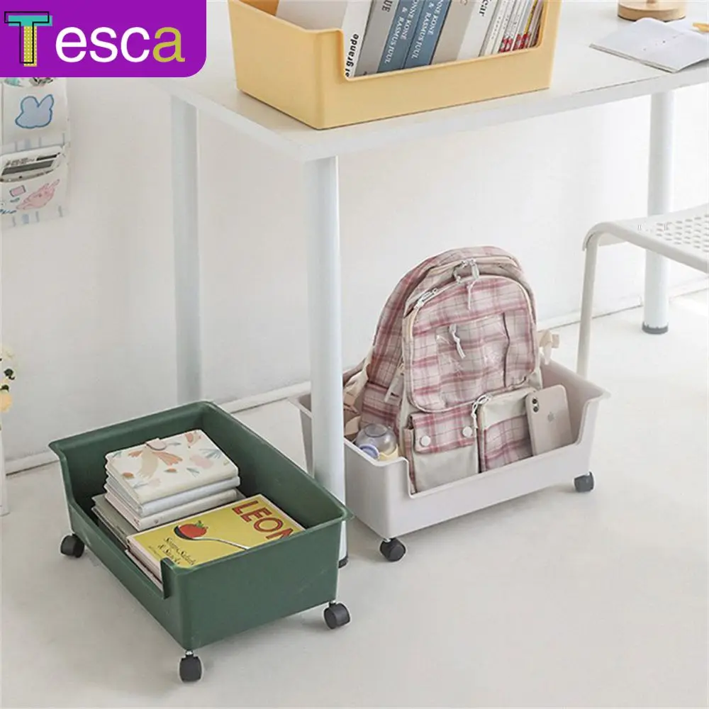 

Home School Office Multi-color Options Organizer Storage Box Large Capacity Storage Basket Under The Table With Pulley Mobile