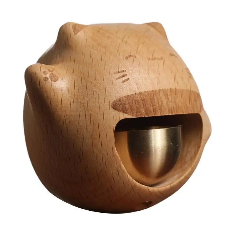 Креативный магнитный дверной звонок деревянный кот колокольчик для владельца