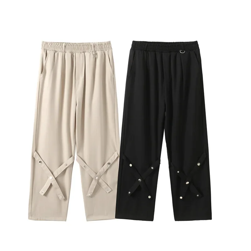 Street Vibe Белые мужские брюки Женские свободные прямого кроя Чувствительный бренд