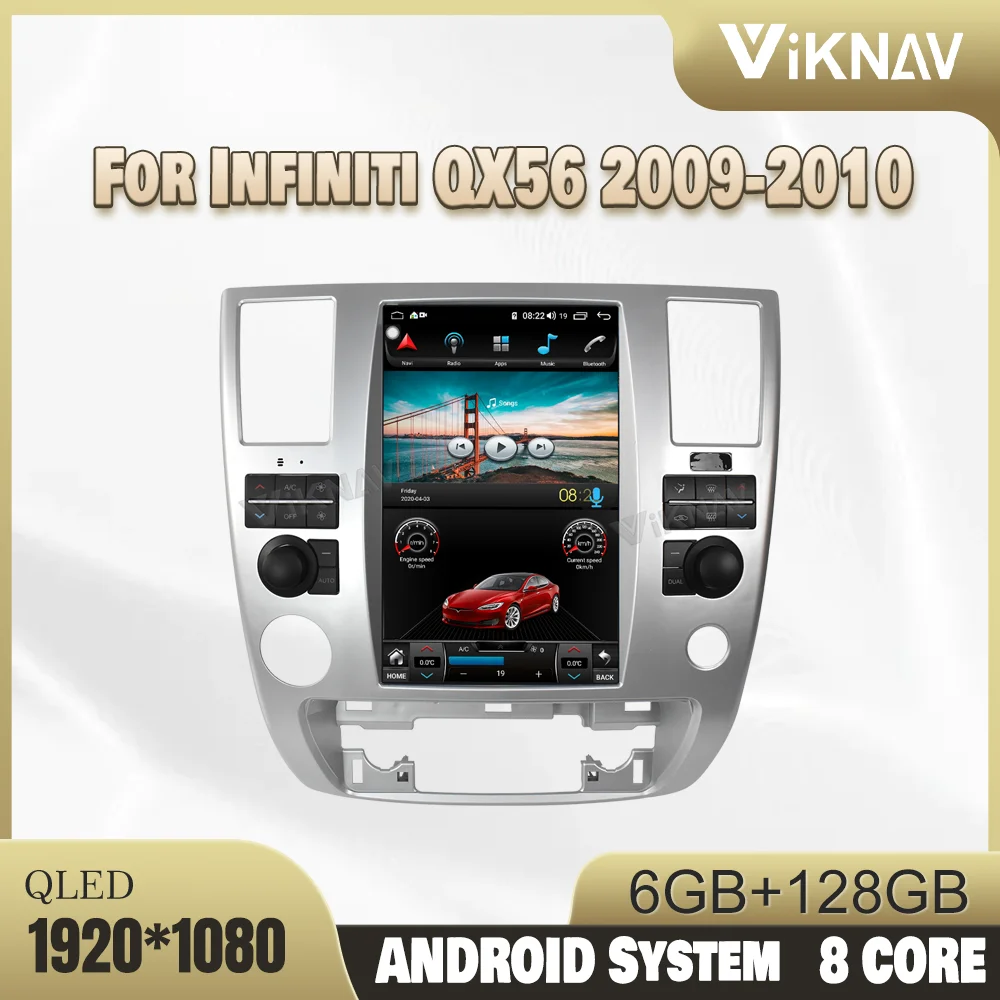 

Автомобильный радиоприемник на полный экран 12,1 дюйма для Infiniti QX56 2009-2010, навигация заднего вида, GPS, DVD, мультимедиа, управление рулевым колесом