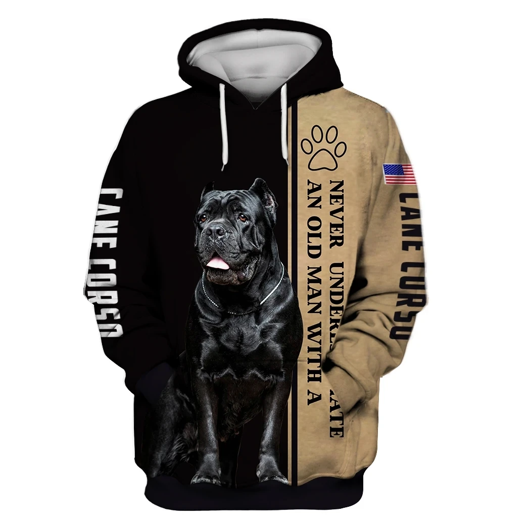 

Never Underestimate An Old Man With A Cane Corso 3D Printed Hoodies Sweatshirts Zip Hoded Men/Women Casual Streetwear Apparel