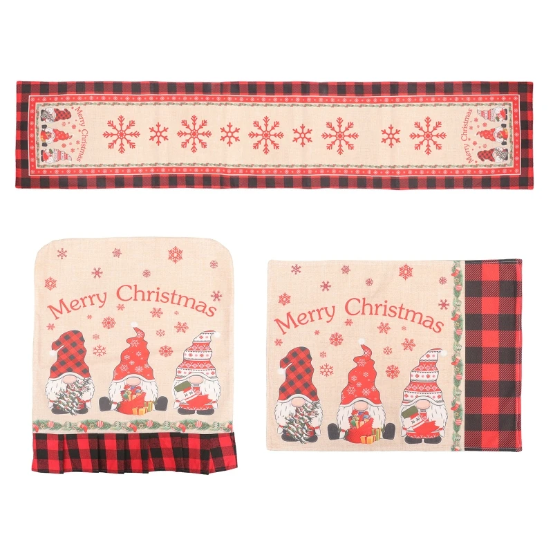 

Xmas Tree Mat for Holiday Party Indoor Chair Covers Farmhouse Chair Back Cover