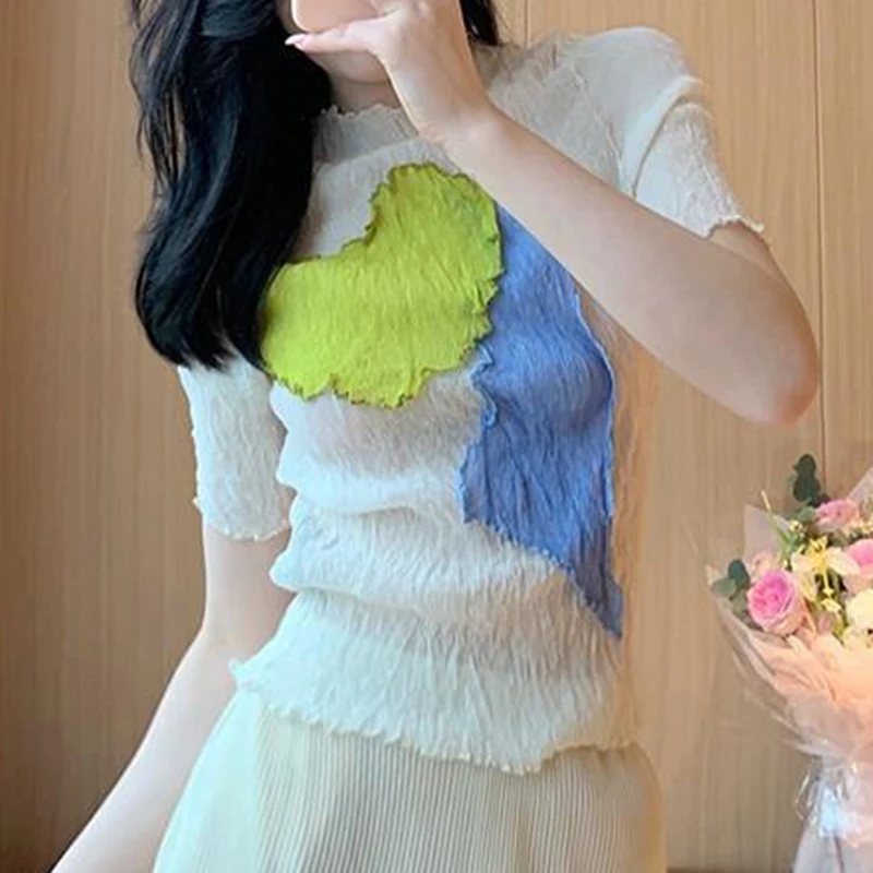 

printed short sleeved T-shirt, women's summer Korean version, loose round neck casual top trend harajuku