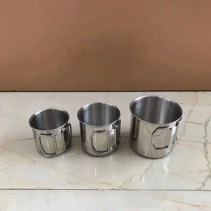 

Кружки из нержавеющей стали 304, чашка для кемпинга, складные чашки для пикника, старые уличные чашки для кофе для ручной работы в винтажном стиле