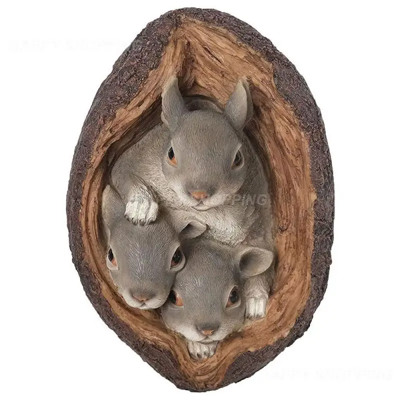 

Garden Squirrel Resin Statue Tree Hugger Resin Simulation Animal Figurines Kawaii Room Decor Art Sculpture Home Decoration