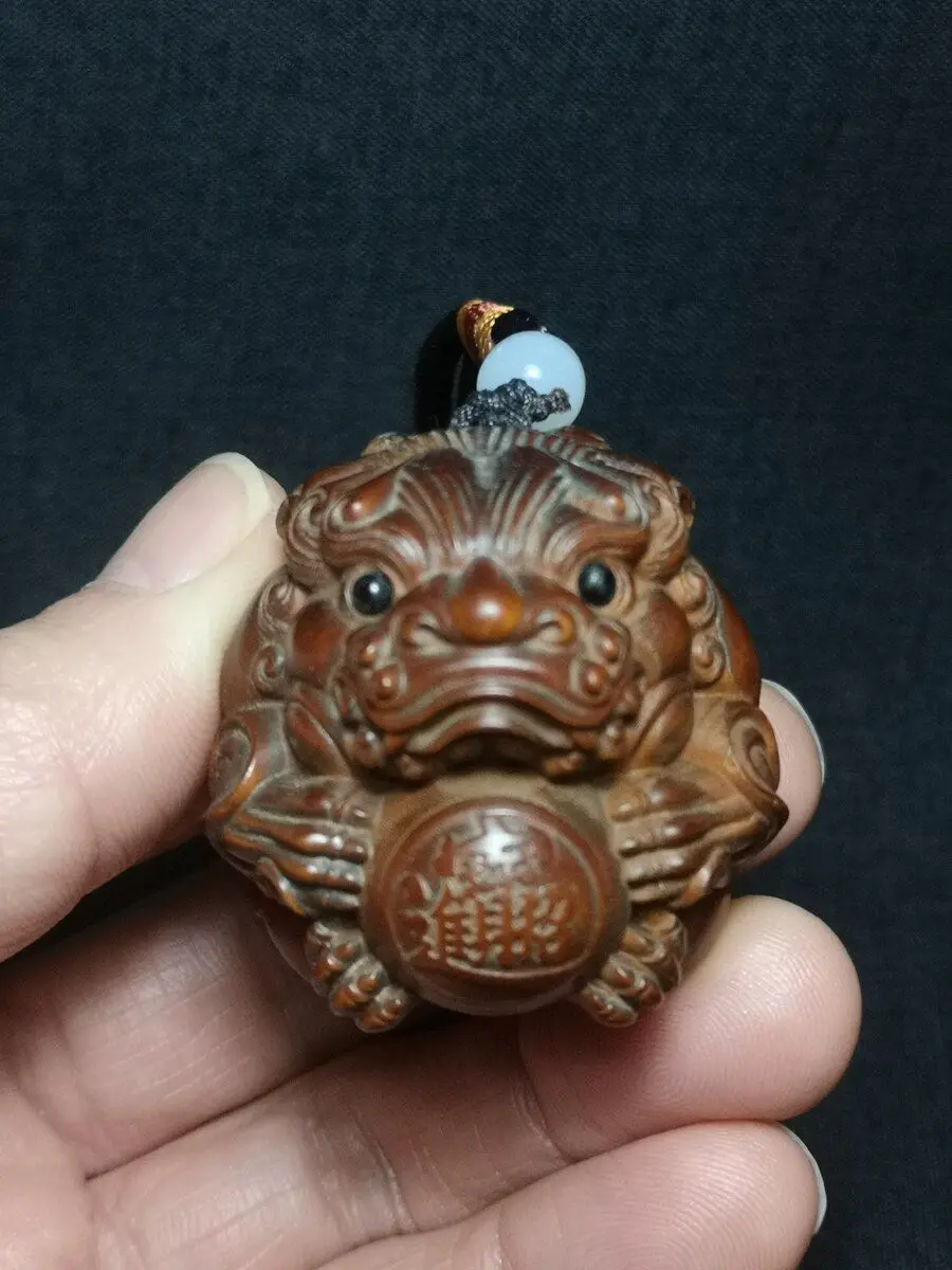 Японская резная вручную статуэтка в виде льва из бокса netsuke коллекционный