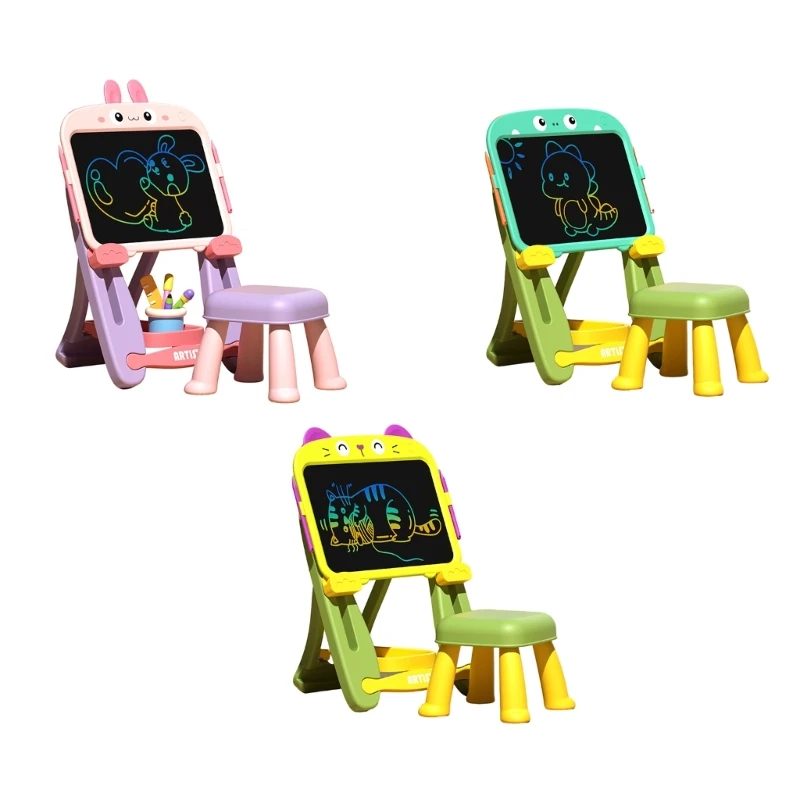 

Художественный мольберт с регулируемой высотой для детей, доска для рисования, стоящая ЖК-экран, коврик для рисования без