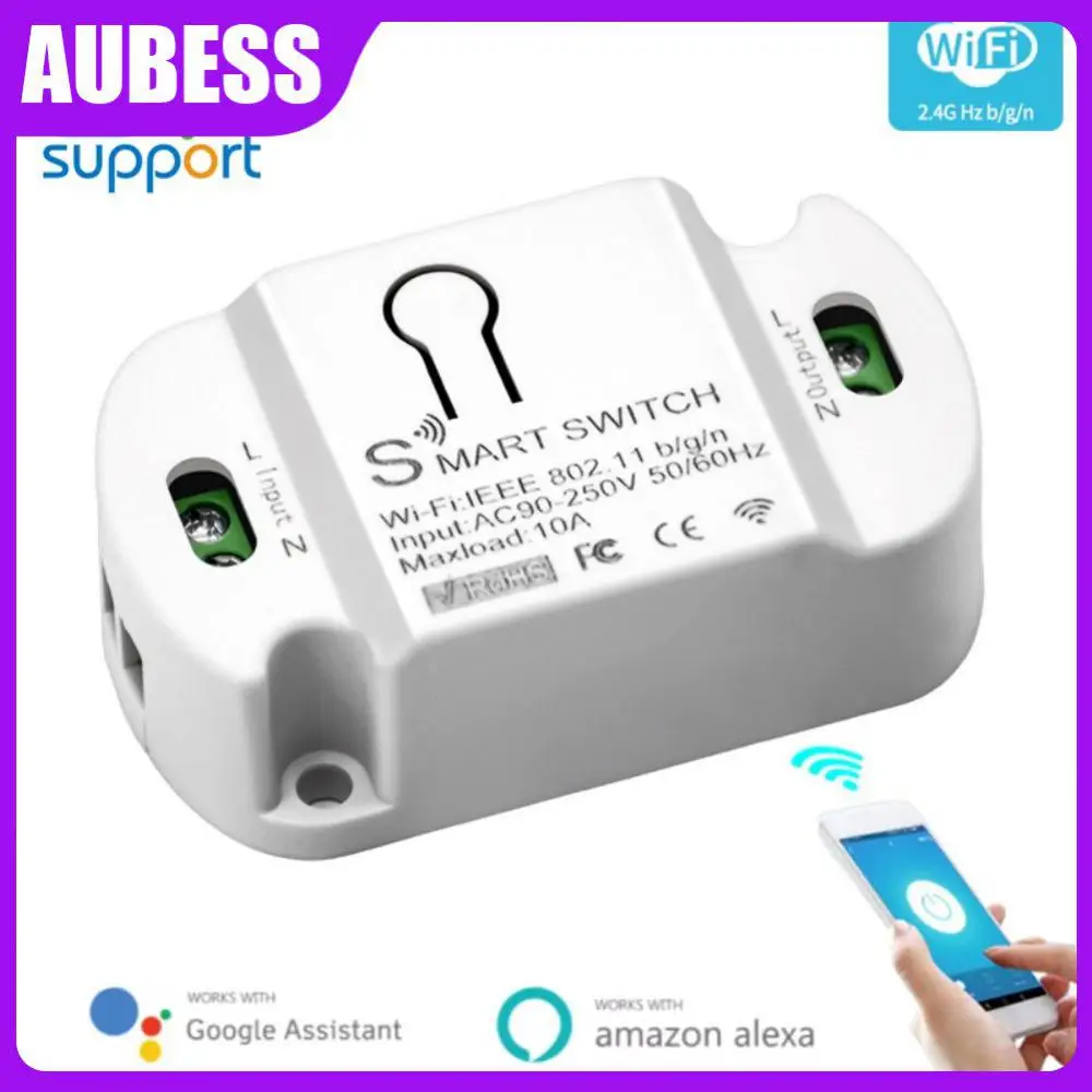 

Compatible With Alexa Google Home Wireless Switches Wifi Breaker Module 10a Smart Switch Timer Smart Home Automation