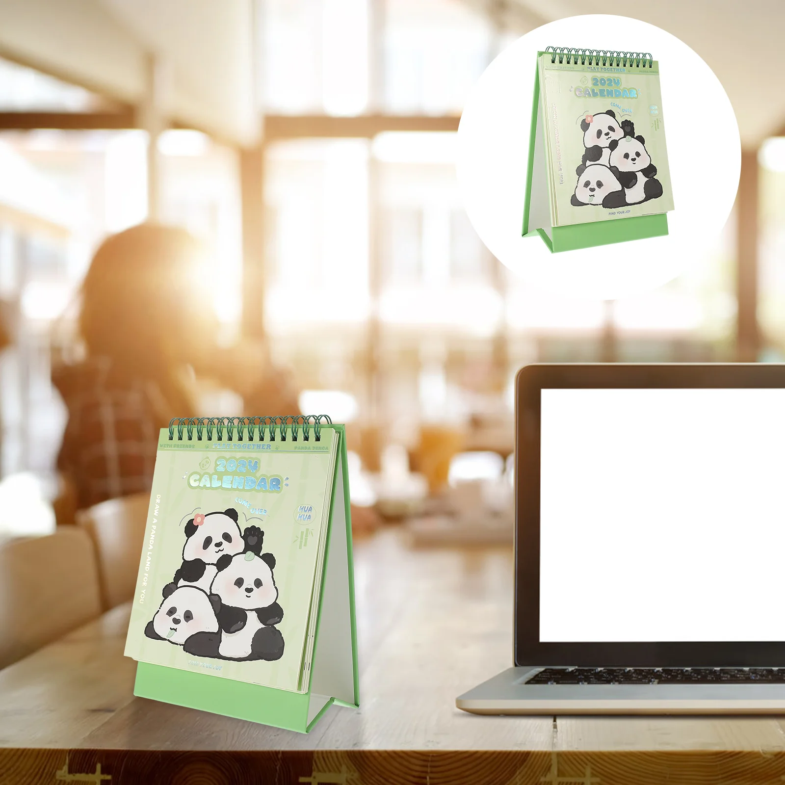 

Noting Desktop Calendar Panda Pattern Standing Calendar Household Standing Calendar