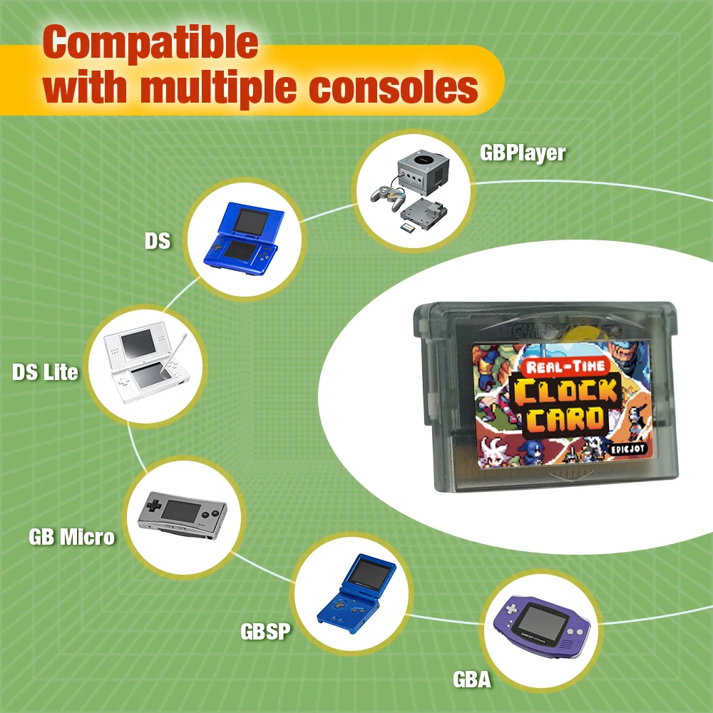 Фото Перезаписываемая 32 МБ 1 Мбит флэш-тележка GBA RTC для GBA SP/GB Micro/DS/DS Lite/Game Boy Player №2