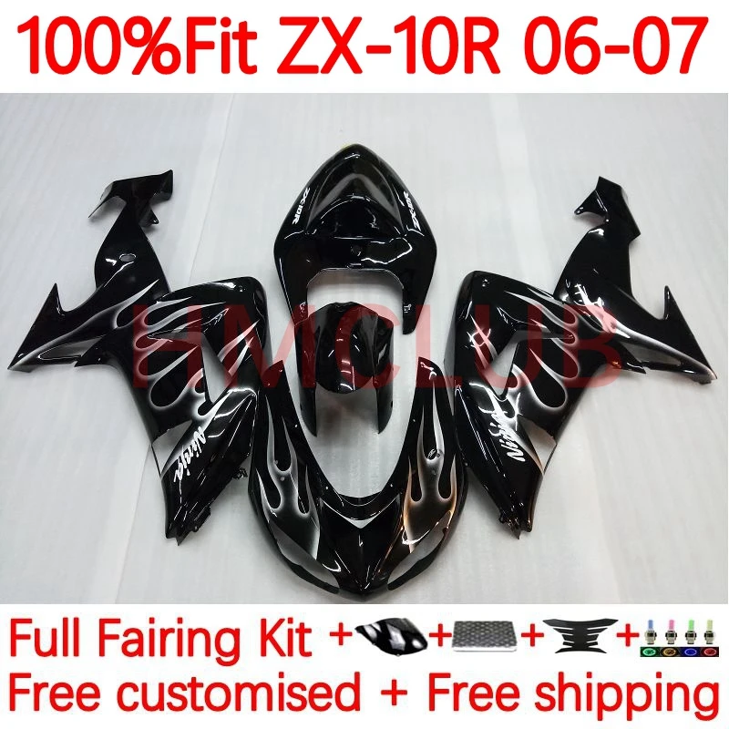 

Injection Kit For KAWASAKI NINJA ZX-10R ZX 10R 1000 CC 10 R 1000CC ZX10R 2006 2007 flames stock ZX1000 06 07 OEM Fairing 69No.91