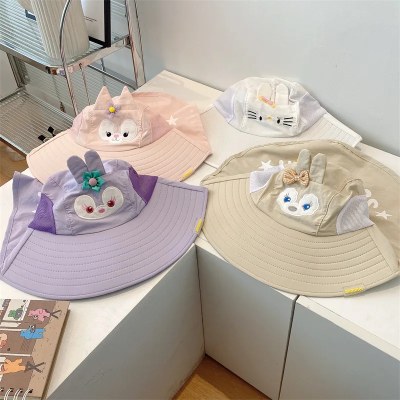 

Новинка, Солнцезащитная шапка Hellokitty, кавайная мультяшная шапка Linabell Stellalou Duffy, летняя негабаритная шаль, Пляжная шапка, шляпа от солнца для д...