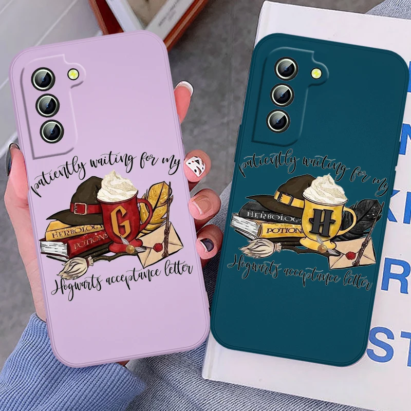 

Hermione Granger P-potters Phone Case For Samsung Galaxy S23 S22 S21 S20 FE Ultra Plus S10 Lite 5G Liquid Rope Funda Cover