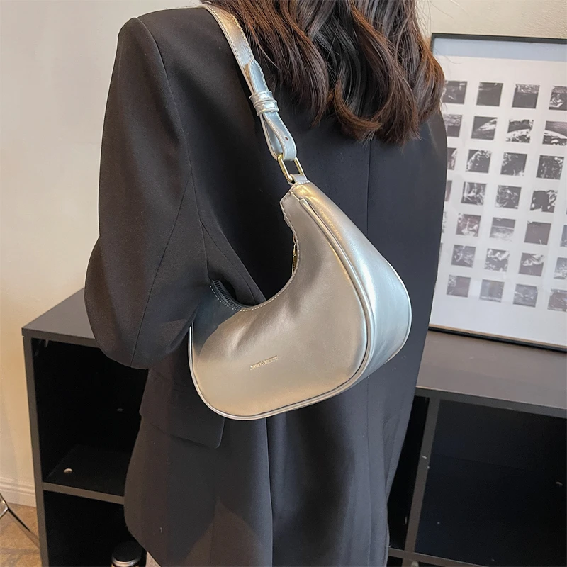 Fashionable High-quality Shoulder Bags for Women Leather Crossbody Bag Simple Solid Color Handbags Female Classic Hobos Bags Sac