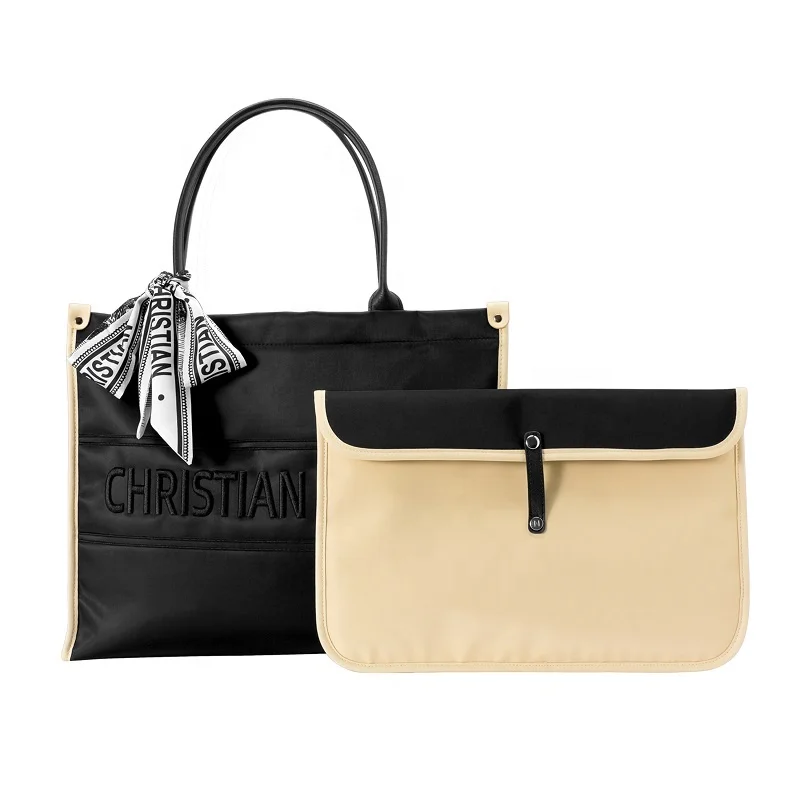 

Fashion Women Hand Bag Solid Bow Knot Decoration Shoulder Bag 13inch Waterproof Laptop Bag