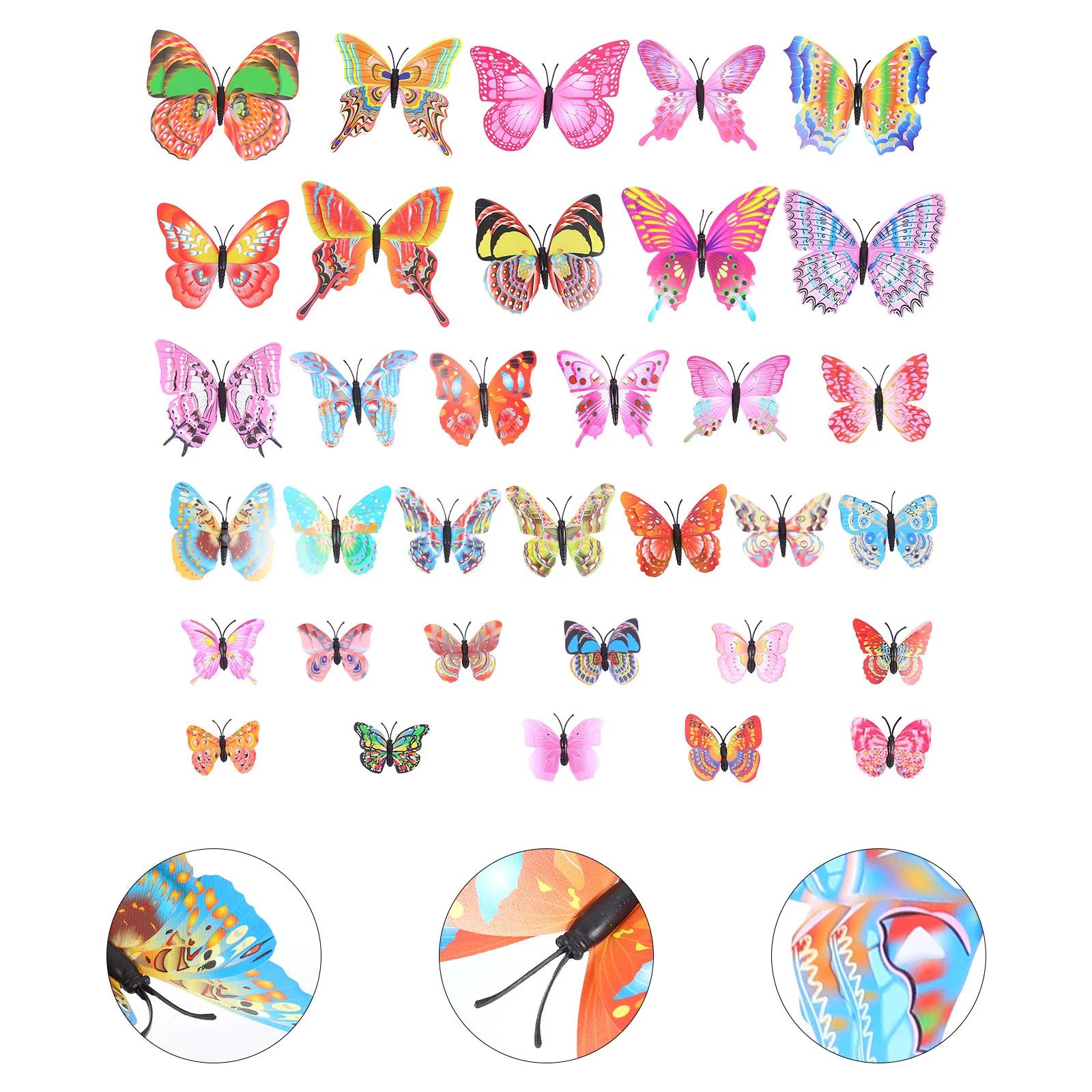 

36 Pcs Vintage Home Decor Nursury Baby Decor 3D Butterflies Sticker 3d Wall Decals Alert Bird Home decoration accessories