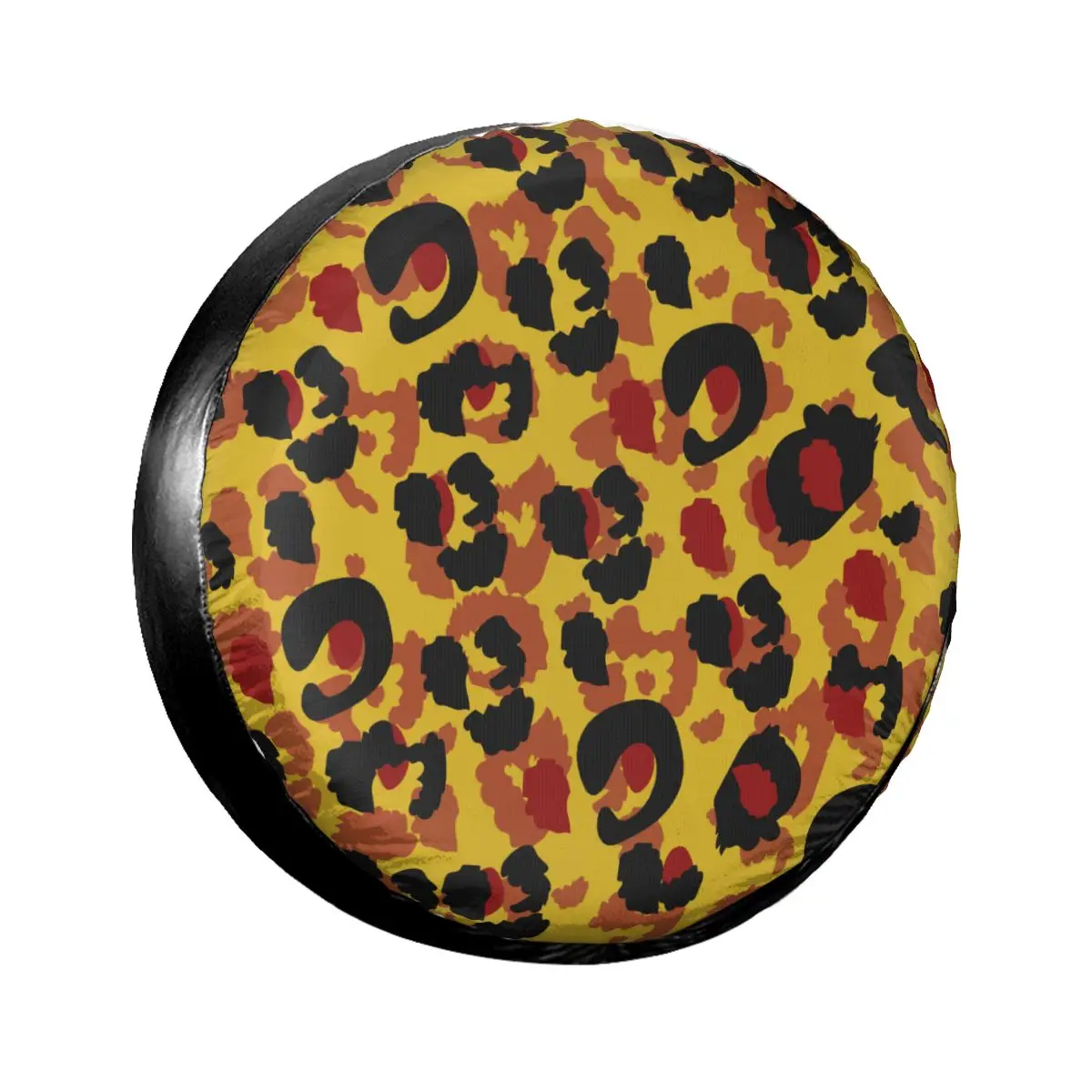 

1PC Car Spare Tire Cover Gold Leopard Print Polyester Auto Wheel Tire Storage Bag Vehicle Tyre Dust-proof Protector