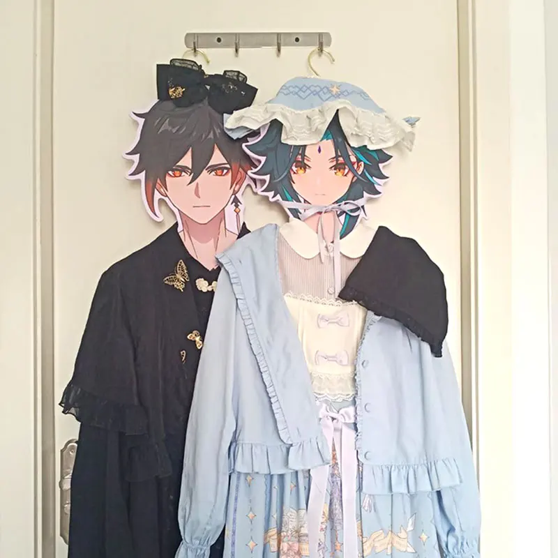 Genshin Impact Clothes Hangers Anime Model Toys Zhongli Xiao Figure Clothing Hanger for Shirts Cosplay Costume Laundry Hanger
