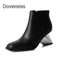 2022 winter woman chelsea bootsfashion shoes boots sexy square toe zipper female boots ankle boots chunky heels block heels new