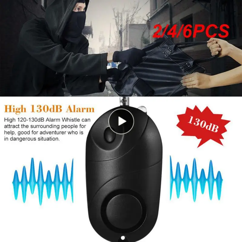 

6PCS Upgrad Self Defense Alarm 130dB Egg Shape Girl Women Security Alert Personal Safety Scream Loud Keychain Emergency Alarm