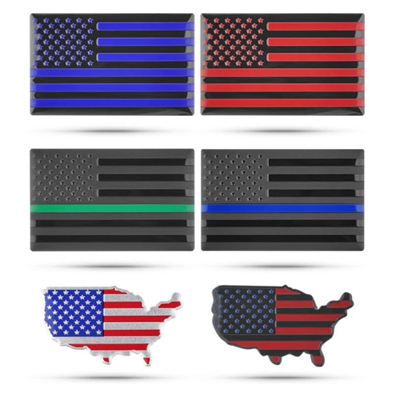 

3D логотип США, значок с национальным флагом Америки, автомобильная наклейка, наклейка, значок, эмблема, алюминиевая наклейка для стайлинга а...