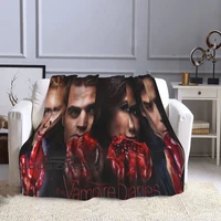 american tv series the vampire diaries plush blanket modern fleece blanket warm flannel office sofa nap bed sheet blanket