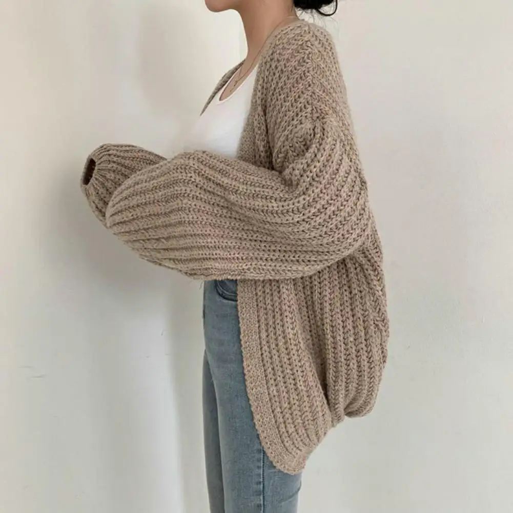 

Soft Stretchy Sweater Jacket Cozy Knitted Sweater Coat Warm Batwing Cardigan for Women Loose Fit Open Front Autumn Winter