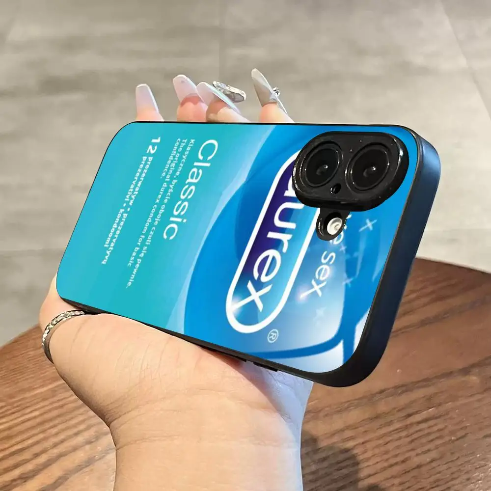 Фото Забавный чехол для телефона с узором D-durexs для iPhone 17 Air, 16, 15, 14, 13, 12, 11 Plus, Mini, Pro, Max, стеклянный магнитный чехол №5