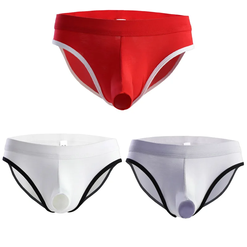 3PCS Men's Briefs Modal Panties Ultra-thin Underpants Man Low Waist Solid Trunk Elephant Nose Briefs Comfortable Underwear