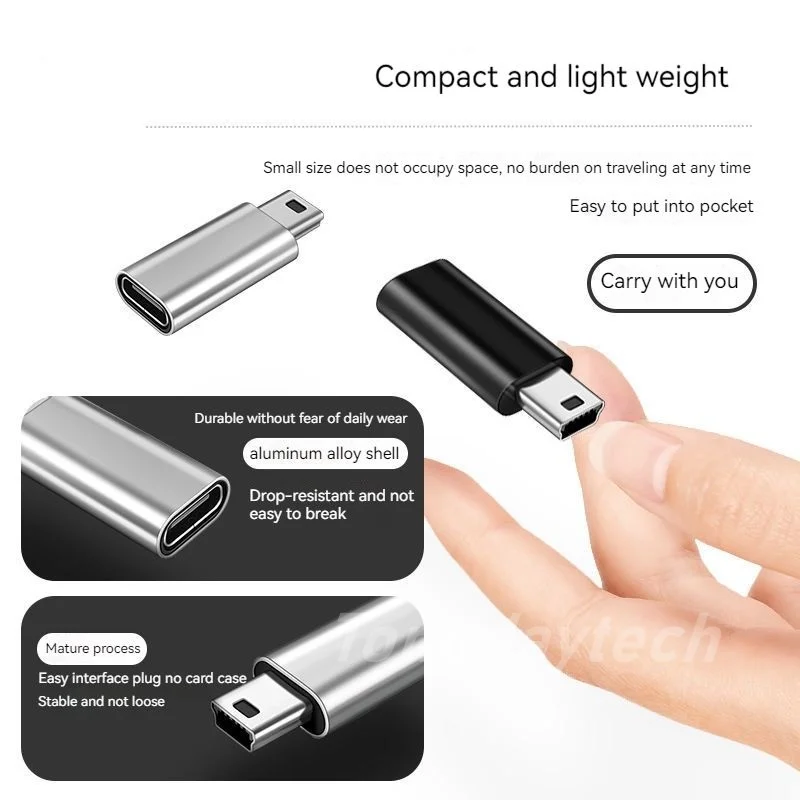 Металлический Универсальный Otg мини 5-контактный USB-адаптер B штекер на USB Тип C