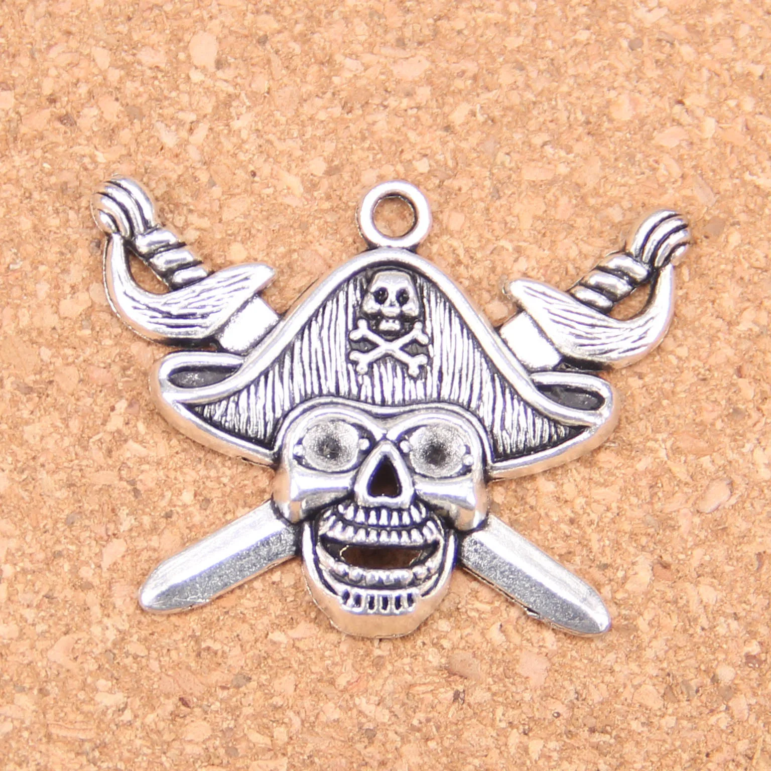 

15pcs Charms pirate skull and cross swords 45x34mm Antique Pendants,Vintage Tibetan Silver Jewelry,DIY for bracelet necklace