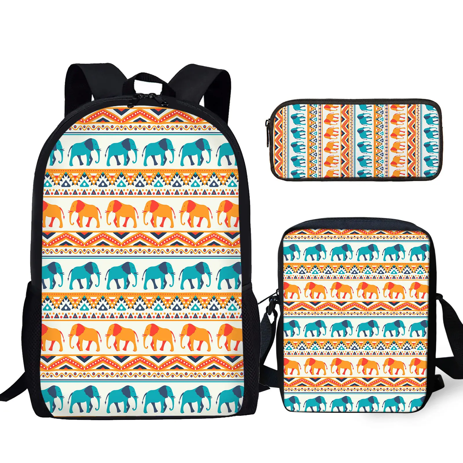 

YIKELUO African Tribal Elephant Design Luxury Brand Backpack Animal Print Laptop Knapsack Fashion Casual Messenger Bag Customize