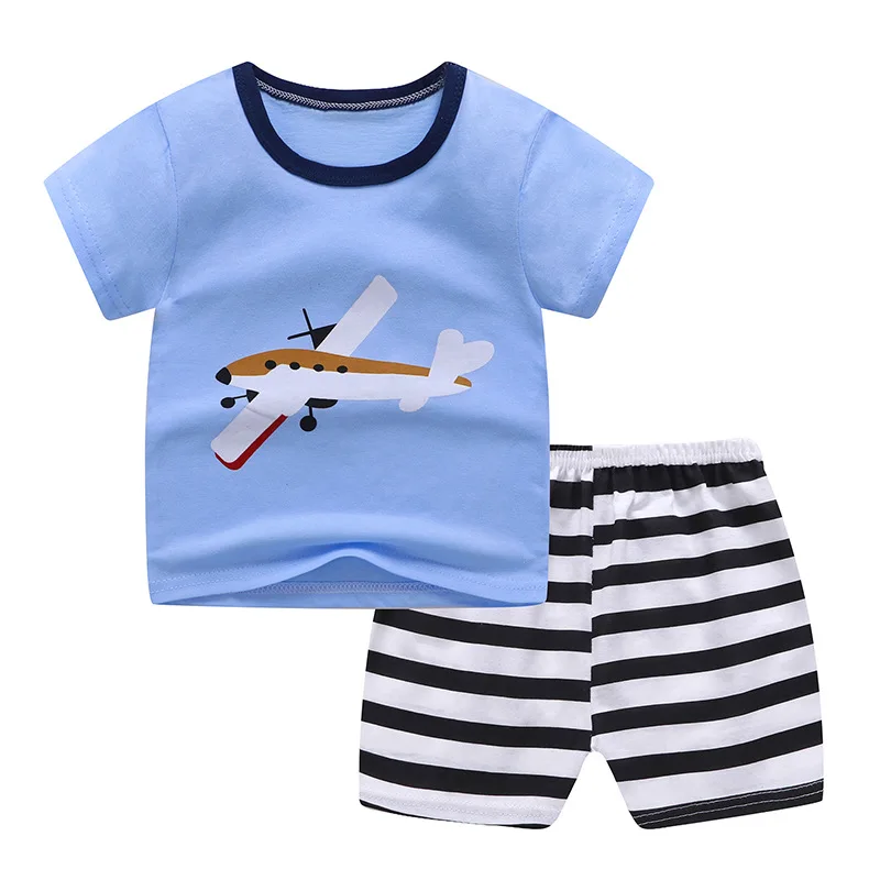 2022 Brand New Cotton Baby Sets Leisure Sports Boy T-shirt +Shorts Toddler Clothing Boys Girls Clothes |