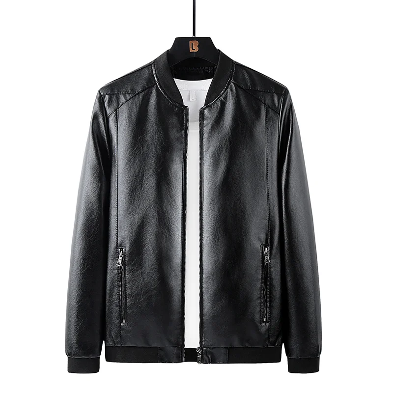 

PU Jacket High Quality Outside Spring Autumn Street Trendy Men's Personality Simple Punk Coat Man Dropshipping