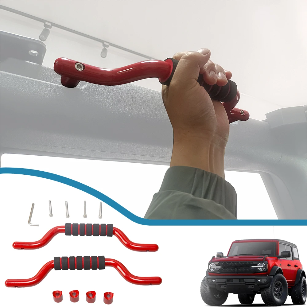 

Front Roll Bar Grab Handle Roof Top Roll Bar Handle Grip Armrest for Ford Bronco 2021 2022 2023 Car Interior Mouldings Accessory